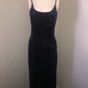 Goth Blue velvet long Victoria’s Secret dress S